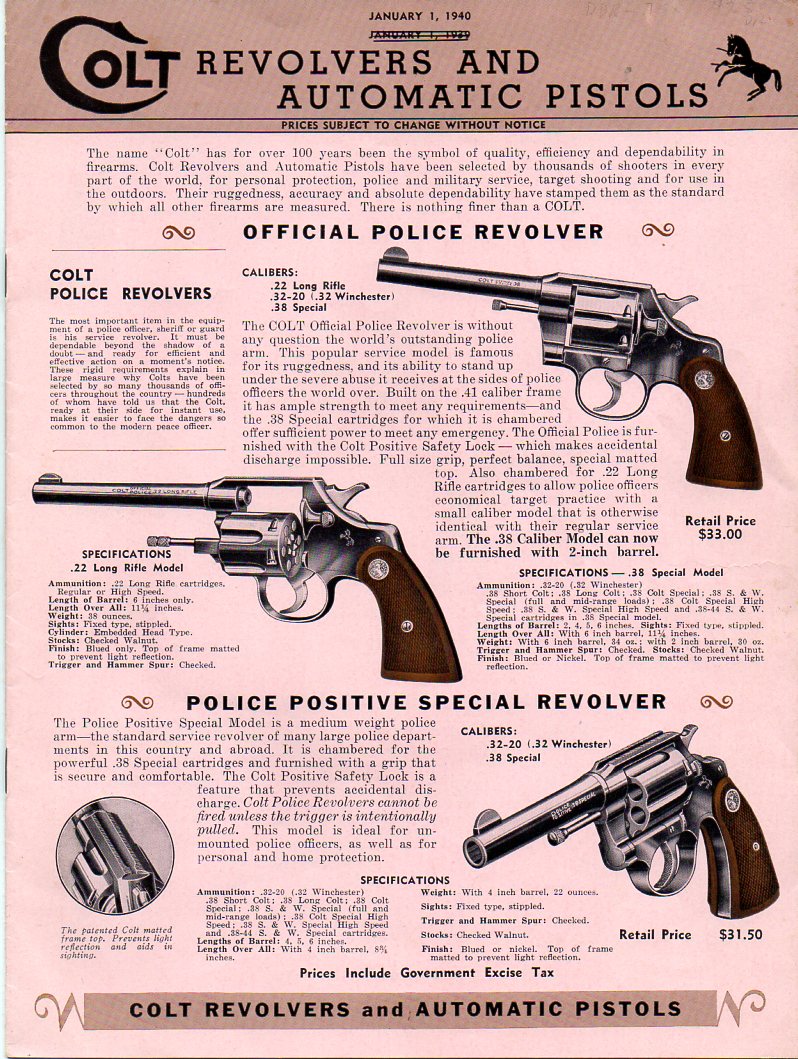 Green Colt's 1969 Handguns and Long Guns Catalog