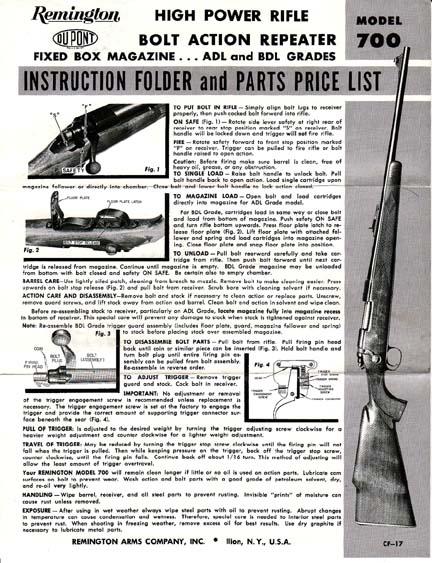 remington instructions model 700