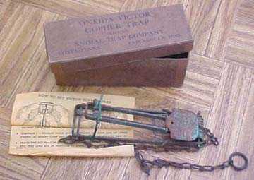trapping trap cardboard rusty victor gopher oneida sound piece animal box